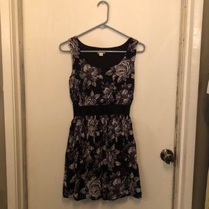Black and grey floral dress
